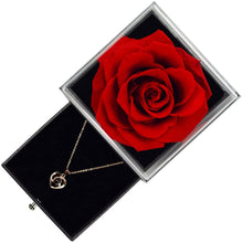Load image into Gallery viewer, Preserved Flower Rose with Love You Necklace in 100 Languages Gift for Her, Enchanted Real Rose Flower Valentine'S Mother'S Day Anniversary Wedding Romantic Gift for Girlfriend Wife Mom