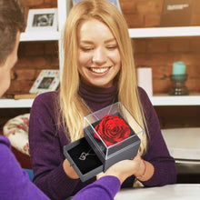 Load image into Gallery viewer, Preserved Rose with I Love You Necklace in 100 Languages, Jewelry Box Set, Romantic Real Rose, Birthdays Gifts, Immortal Roses, Valentines Day Gift, Mother'S Day, Fresh Roses. (Beige)