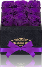 Load image into Gallery viewer, Preserved Flowers in a Box, Purple Real Roses Long-Lasting Rose Birthday Gifts for Her Flower Gifts for Wife Mother'S Day Valentines Day Gifts Christmas Day