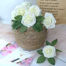 Load image into Gallery viewer, Lusiaflower 30PCS White Rose Flower Head Gift Box, Artificial Roses, Artificial Flowers, Foam Roses, Used for Wedding Bouquets, Party Decorations, Gifts, Real Touch