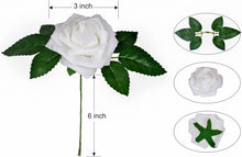 Load image into Gallery viewer, Lusiaflower 30PCS White Rose Flower Head Gift Box, Artificial Roses, Artificial Flowers, Foam Roses, Used for Wedding Bouquets, Party Decorations, Gifts, Real Touch
